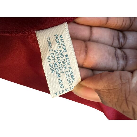 Vintage Vanity Fair Burgundy Velvet Robe With White Collar Size 12 - Picture 11 of 11